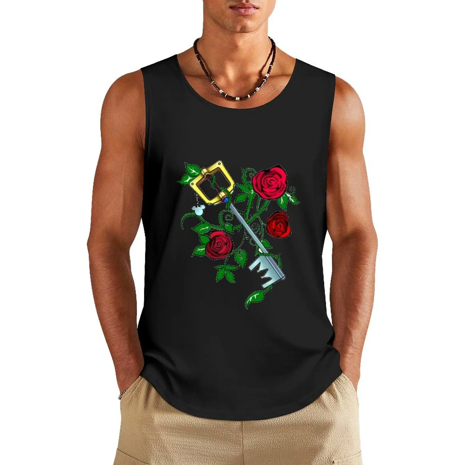 Rose-Covered Kingdom Keyblade Tank Top Man sleeveless shirt summer Men's gym t-shirt Muscle fit
Rose-Covered Kingdom Keyblade Tank Top Man sleeveless shirt summer Men's gym t-shirt Muscle fit