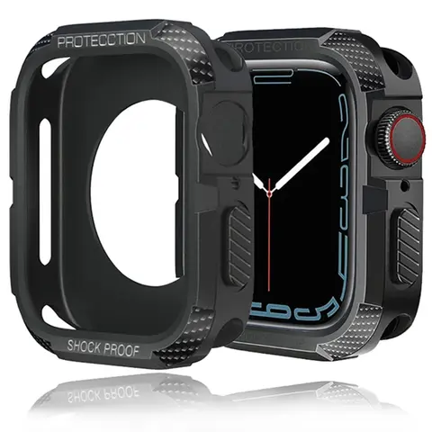 Rugged Cover for Apple Watch Case Series Ultra2 9 8 7 6 SE 5 4 49 41 45 40 44mm TPU Cases Soft Shockproof Protector Bumper Shell
