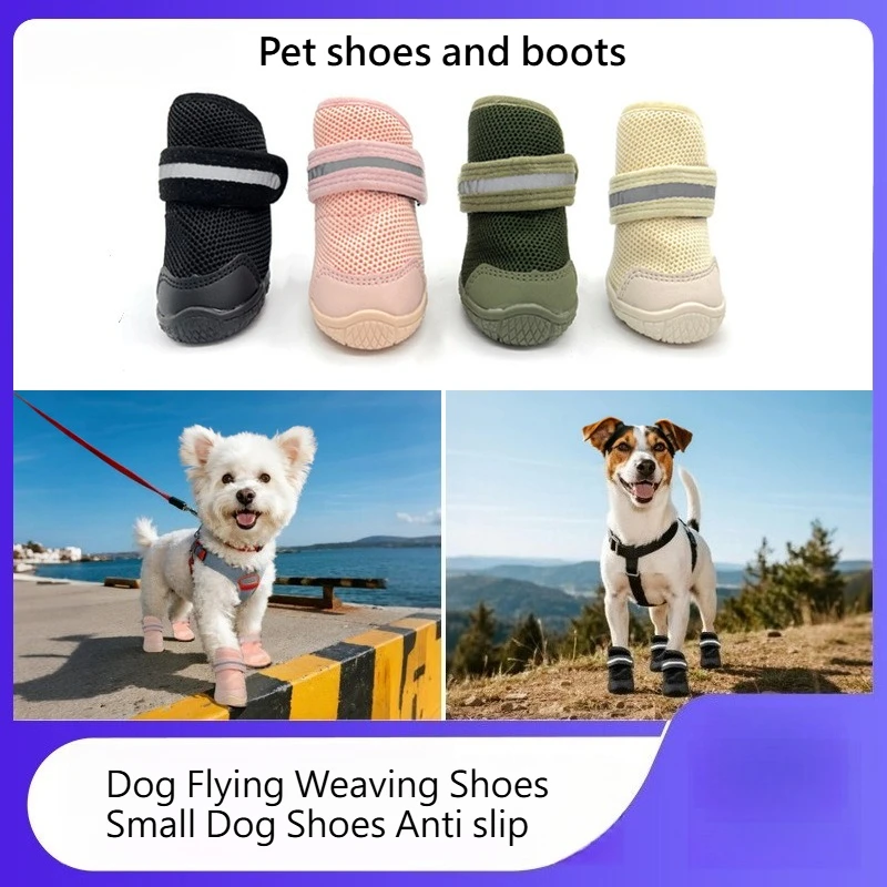 4pcs/set Pet Shoes Boots Dog Woven Shoes Small Non-slip Breathable Wear-resistant Protective Footwear Dog Shoes
4pcs/set Pet Shoes Boots Dog Woven Shoes Small Non-slip Breathable Wear-resistant Protective Footwear Dog Shoes