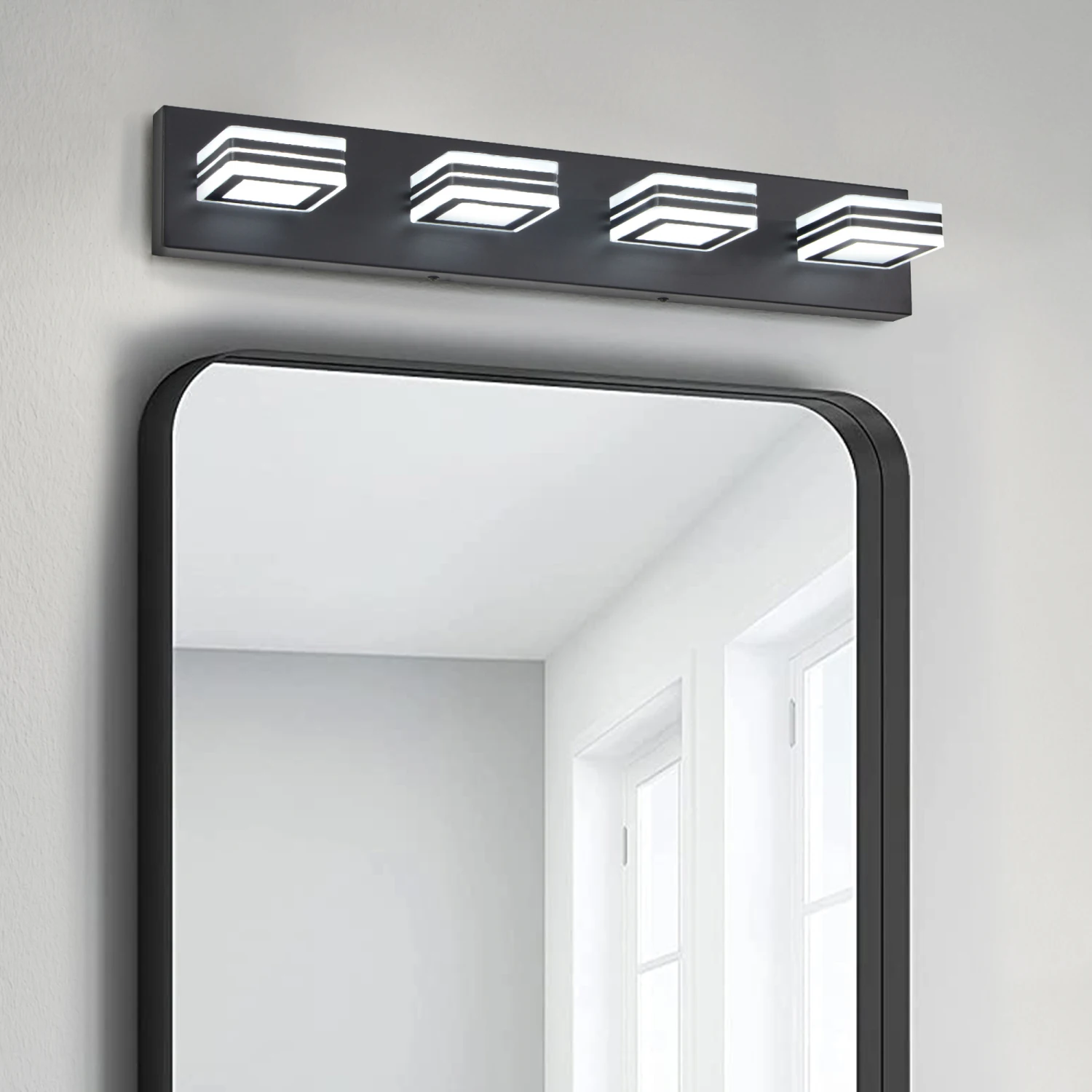 LED Modern Black Vanity Lights, 4-Lights Acrylic Matte Black Bathroom Vanity Lights Over Mirror
LED Modern Black Vanity Lights, 4-Lights Acrylic Matte Black Bathroom Vanity Lights Over Mirror