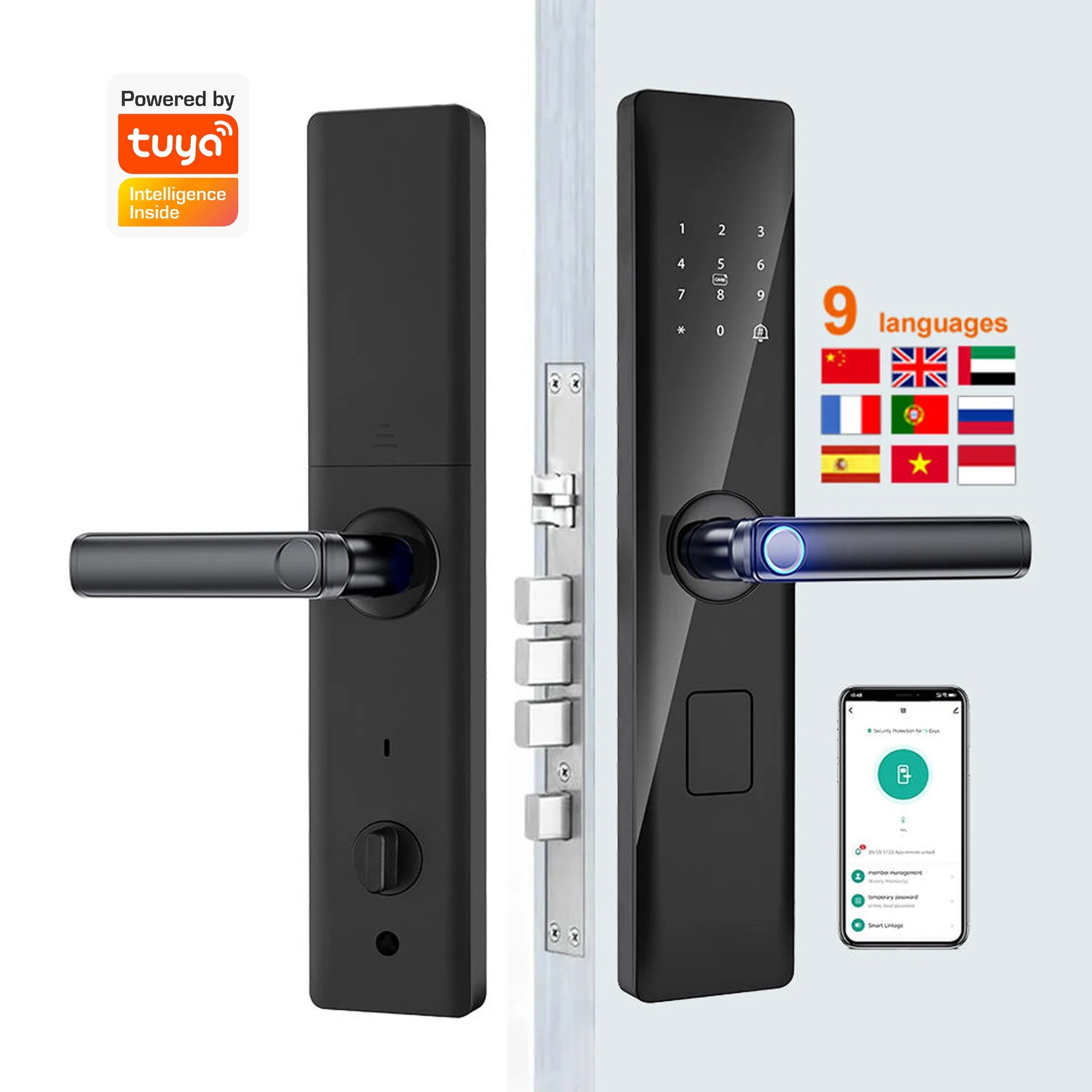 Wholesale Tuya Wifi Smart Lock Cerradura Inteligente Biometric Fingerprint Digital Door Lock Black Security Lock Support Zigbee
Wholesale Tuya Wifi Smart Lock Cerradura Inteligente Biometric Fingerprint Digital Door Lock Black Security Lock Support Zigbee