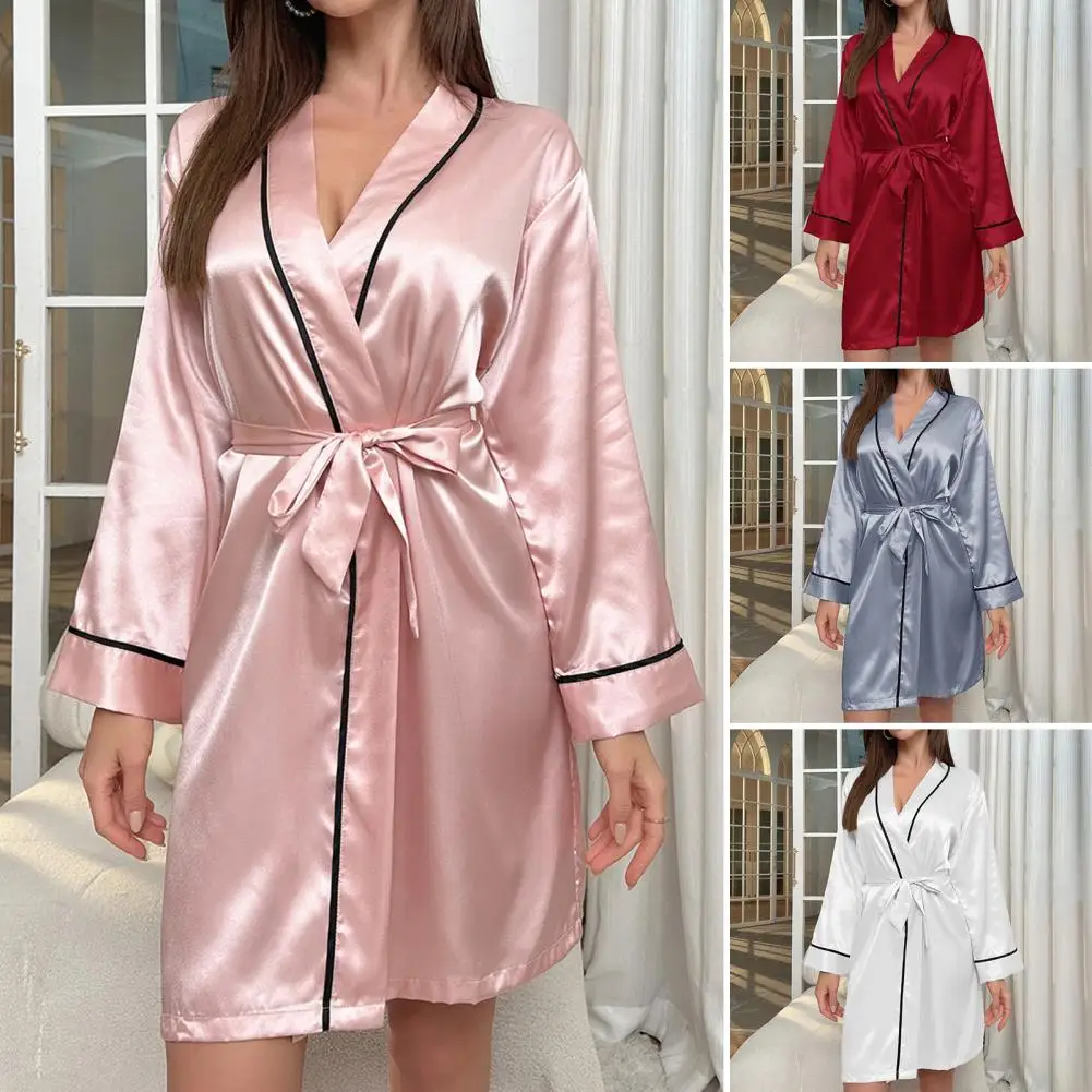 Women's Fashion Pajama Sexy Satin Trim Faux Silk Satin Pajama Set Gown Skin Friendly Comfort Loungewear Sexy Pajamas Sleepwear
Women's Fashion Pajama Sexy Satin Trim Faux Silk Satin Pajama Set Gown Skin Friendly Comfort Loungewear Sexy Pajamas Sleepwear