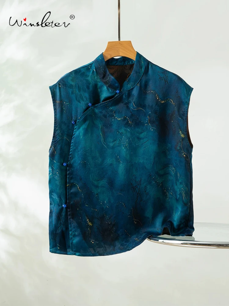 Winsleter-100%Real Silk Watered Gauze Elegant Vest Coat, Stand Jacquard, Women Temperament Waistcoat, 2026 Summer New C65002CC
Winsleter-100%Real Silk Watered Gauze Elegant Vest Coat, Stand Jacquard, Women Temperament Waistcoat, 2026 Summer New C65002CC