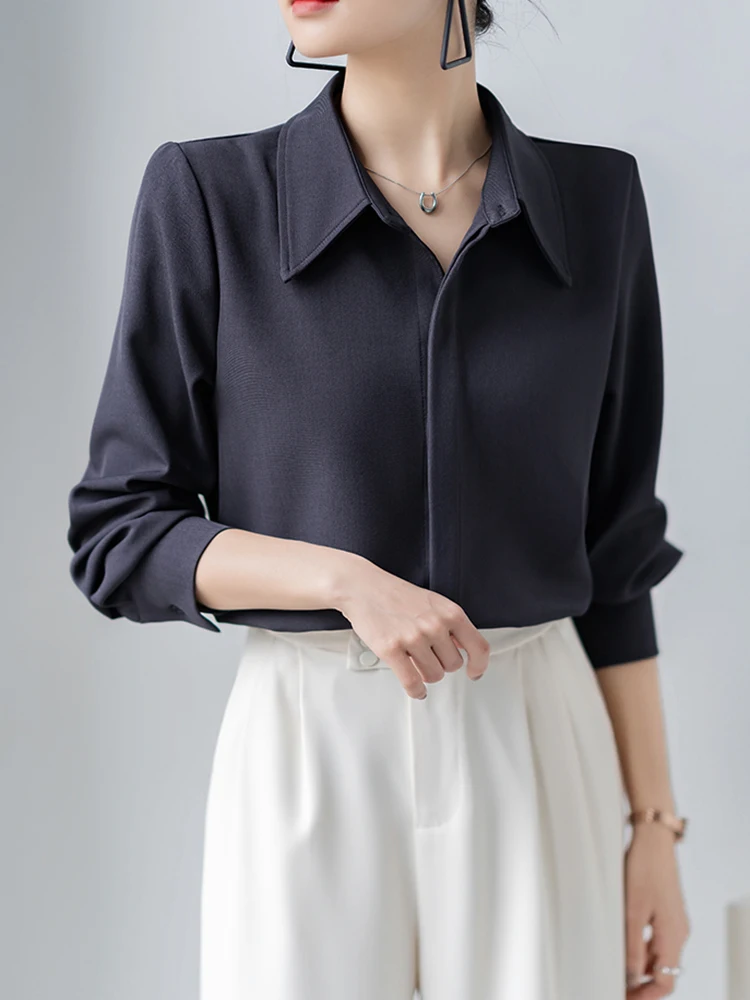 QOERLIN Loose Chic Women's Black Shirts Turn-Down Collar Simple Fashion Office Ladies Single-Breasted Cover Button Female Shirts
QOERLIN Loose Chic Women's Black Shirts Turn-Down Collar Simple Fashion Office Ladies Single-Breasted Cover Button Female Shirts