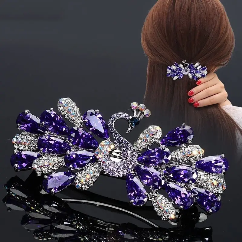 Female Fashion Peacock Crystal Shiny Hair Clip Women Ladies Spring Summer Hairpins Headdress Hair Accessory 2025 New Headwear
Female Fashion Peacock Crystal Shiny Hair Clip Women Ladies Spring Summer Hairpins Headdress Hair Accessory 2025 New Headwear