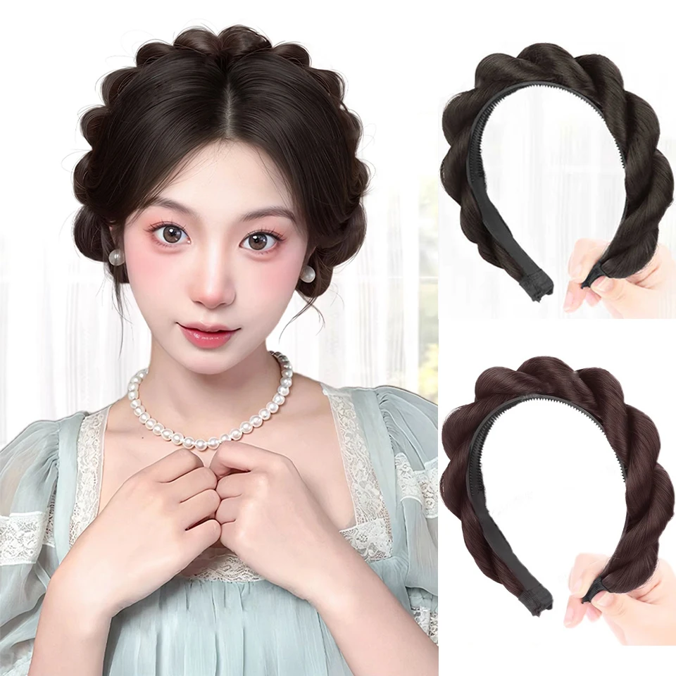 Women Synthetic Wig Twist Braided Hair Bands Fashion Braids Hair Accessories Women Bohemian Nature Headband Stretch for Party
Women Synthetic Wig Twist Braided Hair Bands Fashion Braids Hair Accessories Women Bohemian Nature Headband Stretch for Party