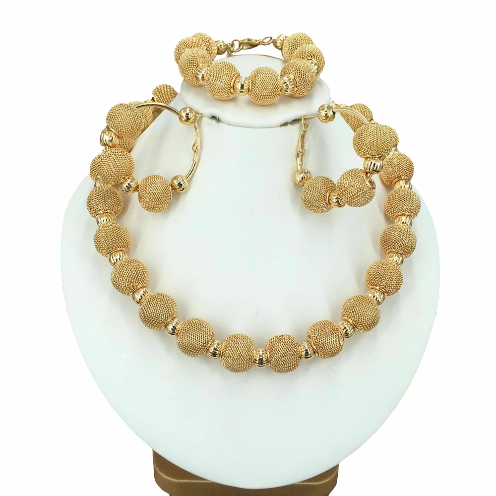 Latest Fashion Trendy Jewelry Set For Women Gold-Plated Beads Collar Necklace Earrings Bracelet Sets FHK15652
Latest Fashion Trendy Jewelry Set For Women Gold-Plated Beads Collar Necklace Earrings Bracelet Sets FHK15652