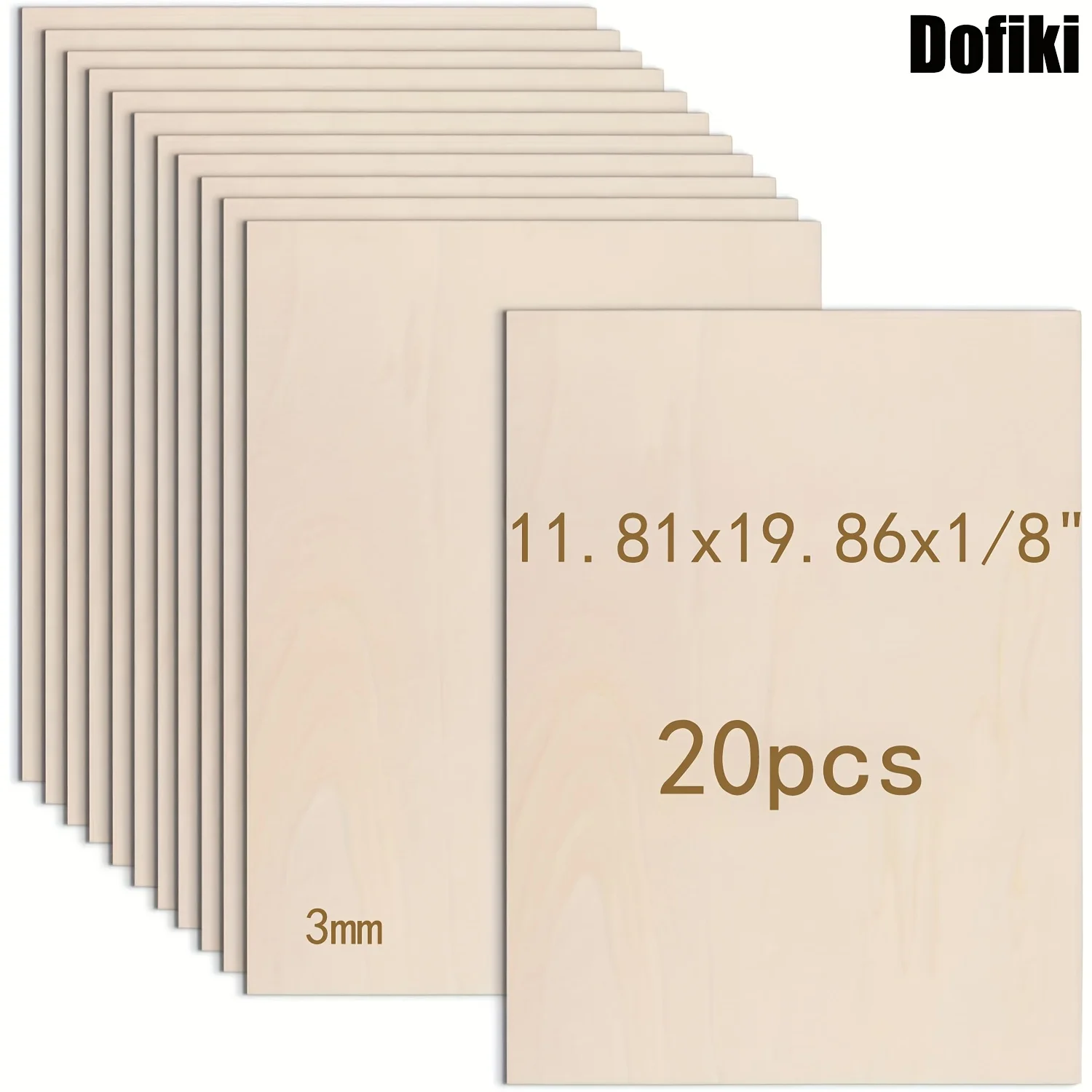 Dofiki 20pcs Basswood Plywood - 11.81"x19.86"x1/8" (300x500x3mm) Laser-Cutting Compatible Wood Panels, Suitable for Engraving, Painting, Crafts, Home Decor - Smooth Surface, Sturdy, And Ideal for Laser Cutting And Woodworking Projects
Dofiki 20pcs Basswood Plywood - 11.81"x19.86"x1/8" (300x500x3mm) Laser-Cutting Compatible Wood Panels, Suitable for Engraving, Painting, Crafts, Home Decor - Smooth Surface, Sturdy, And Ideal for Laser Cutting And Woodworking Projects