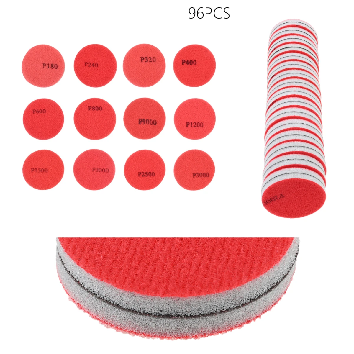96PCS 180-3000 Grit 2 Inch Wet Dry Sponge Sandpapers For Car Sanding Wooden Furniture/Metal/Wood Turning Finishing Polishing
96PCS 180-3000 Grit 2 Inch Wet Dry Sponge Sandpapers For Car Sanding Wooden Furniture/Metal/Wood Turning Finishing Polishing
