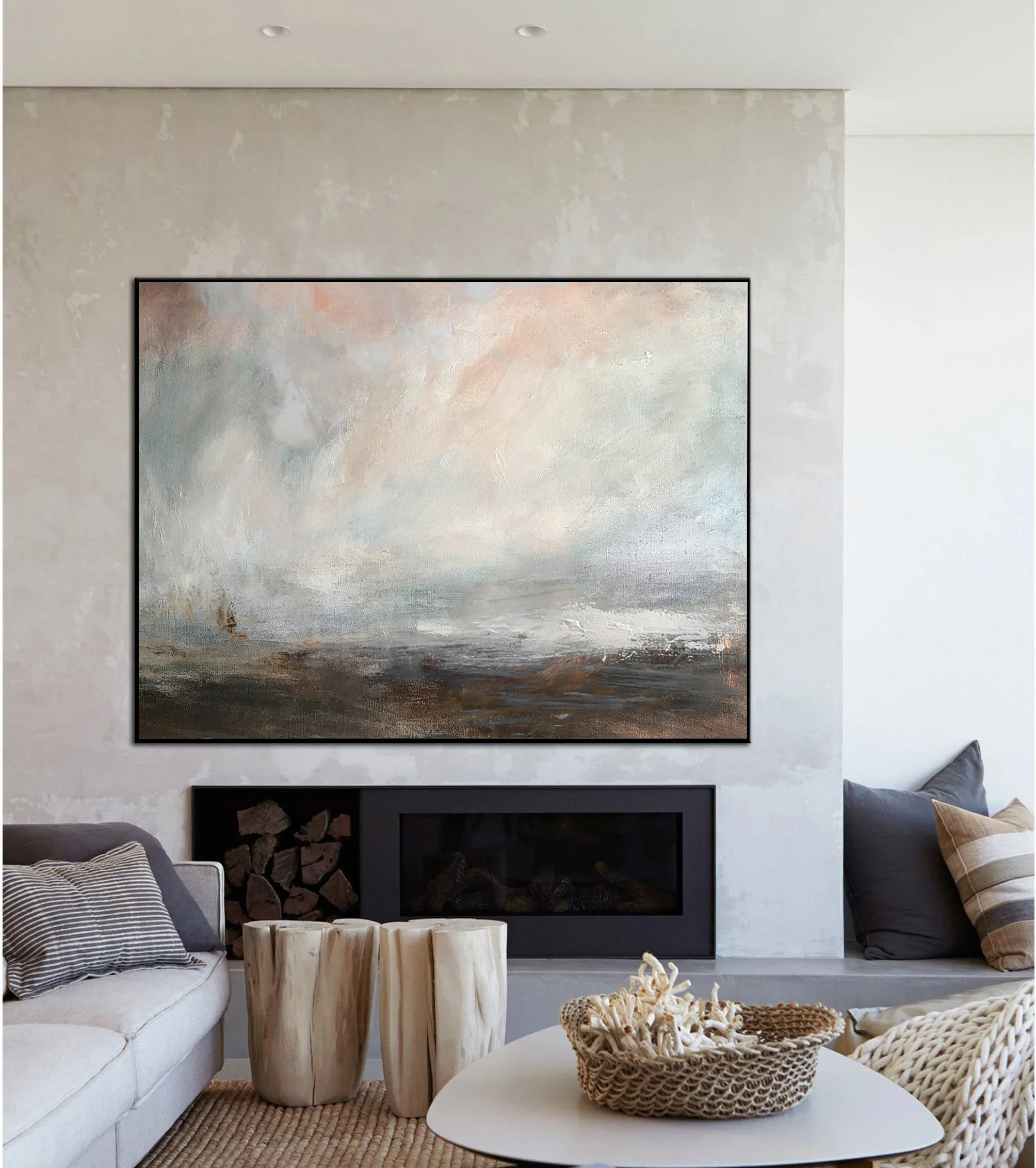 New abstract large-size 100% hand painted oil painting off-white coastal sky landscape painting for modern living room decor
New abstract large-size 100% hand painted oil painting off-white coastal sky landscape painting for modern living room decor