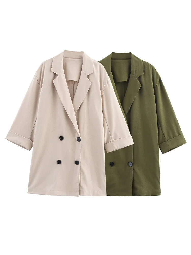 2025 new women's clothing European and American retro solid color linen loose side slit short jacket
2025 new women's clothing European and American retro solid color linen loose side slit short jacket