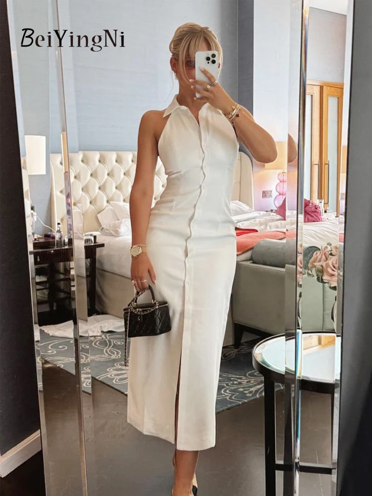 Beiyingni Women White Long Dresses Ladies Elegant Single-breasted Sleeveless Slim Fit Sundress 2025 Summer Fashion French Dress
Beiyingni Women White Long Dresses Ladies Elegant Single-breasted Sleeveless Slim Fit Sundress 2025 Summer Fashion French Dress