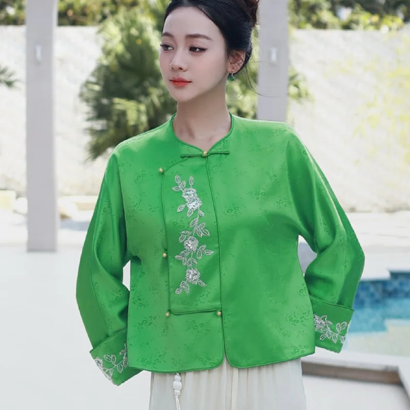 High-end Spring New Rayon Jacquard Embroidery Top Fashionable Women's Beading Jacket S-XXL
High-end Spring New Rayon Jacquard Embroidery Top Fashionable Women's Beading Jacket S-XXL