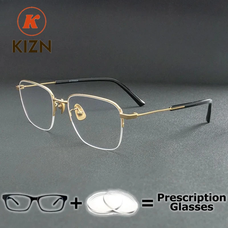 KIZN Prescription Myopia Photochromic Lenses Men's Medical Vision Optical Lens Recipe Presbyopia Pure Titanium IP Glasses
KIZN Prescription Myopia Photochromic Lenses Men's Medical Vision Optical Lens Recipe Presbyopia Pure Titanium IP Glasses
