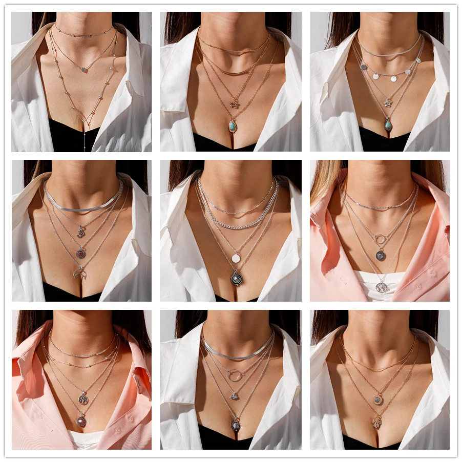 Aihua Vintage Multilayered Hamsa Hand Water Drop Pendant Necklaces for Women Short Chain Chokers Necklace Party Jewelry Gifts
Aihua Vintage Multilayered Hamsa Hand Water Drop Pendant Necklaces for Women Short Chain Chokers Necklace Party Jewelry Gifts
