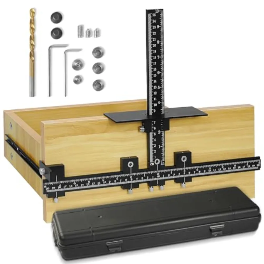 Cabinet Hardware Handle Jig - Aluminum Alloy Cabinet Template Tool Woodworking Drilling Hole Doweling Guide Punch Locator for I
Cabinet Hardware Handle Jig - Aluminum Alloy Cabinet Template Tool Woodworking Drilling Hole Doweling Guide Punch Locator for I