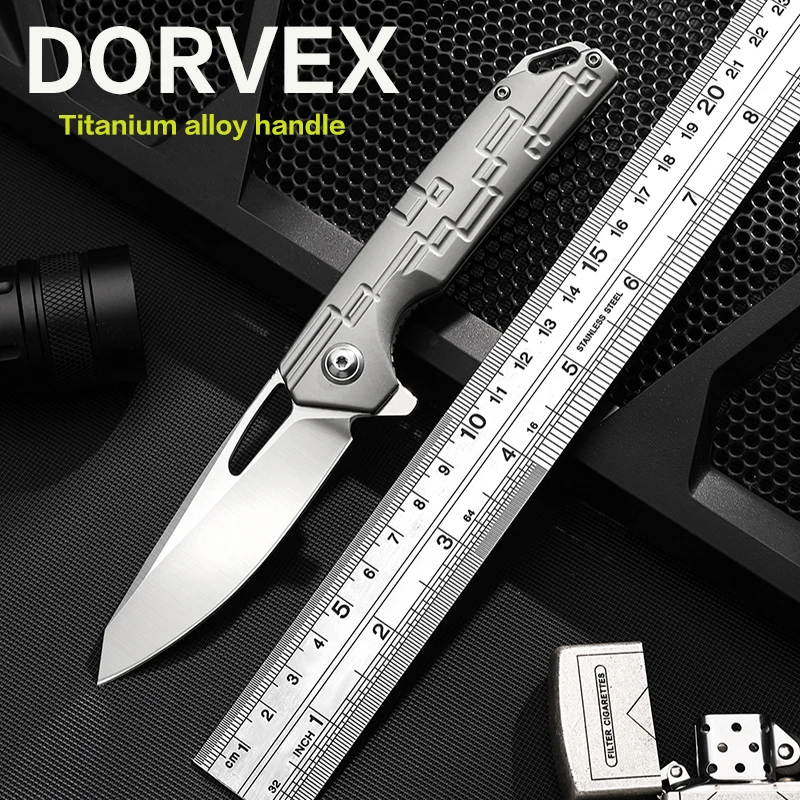 DORVEX Mechanical D2 Steel titanium alloy handle folding knife High hardness EDC Camping Portable Practical Tools
DORVEX Mechanical D2 Steel titanium alloy handle folding knife High hardness EDC Camping Portable Practical Tools