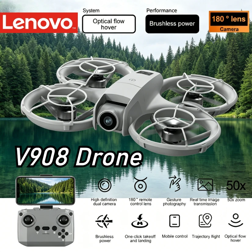 Lenovo V908 Brushless FPV Drone with Screen Optical Flow Positioning HD Aerial Photography RC Quadcopter
Lenovo V908 Brushless FPV Drone with Screen Optical Flow Positioning HD Aerial Photography RC Quadcopter