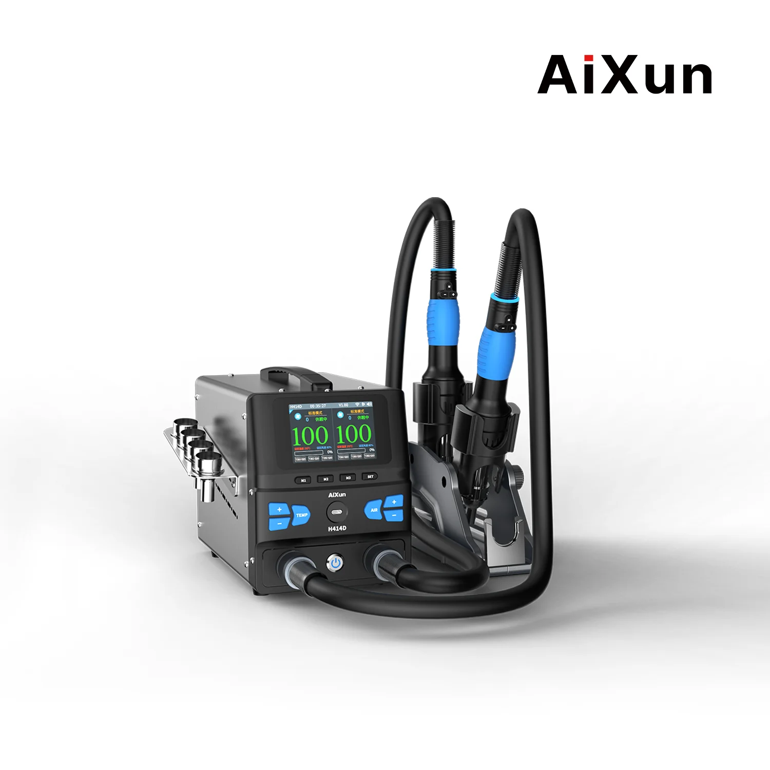 Aixun H414D Dual-station Hot Air Gun 1400W Smart Desoldering Station Connect Bluetooth and WIFI for Mobile Phone Repair Tool
Aixun H414D Dual-station Hot Air Gun 1400W Smart Desoldering Station Connect Bluetooth and WIFI for Mobile Phone Repair Tool