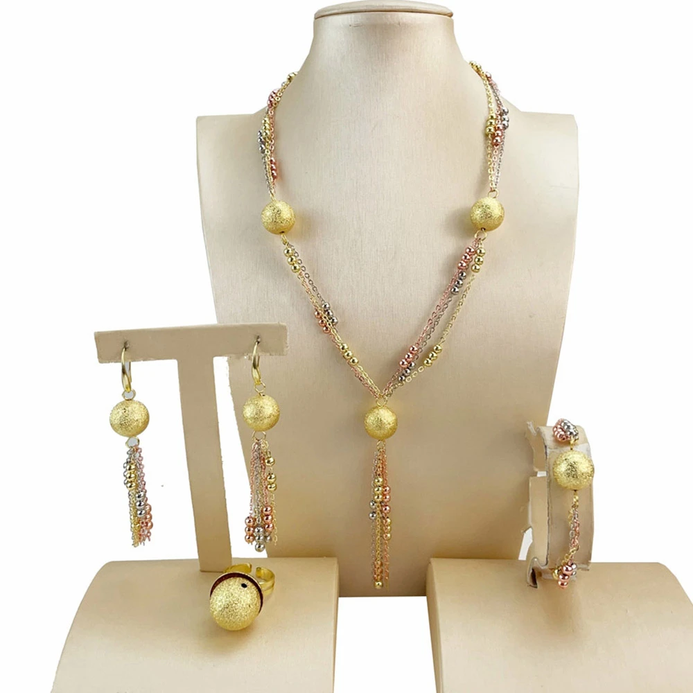 Latest Brazilian Jewelry Sets Unique Chain Ball Necklace for Women Party Chirstmas Gift FHK20503
Latest Brazilian Jewelry Sets Unique Chain Ball Necklace for Women Party Chirstmas Gift FHK20503