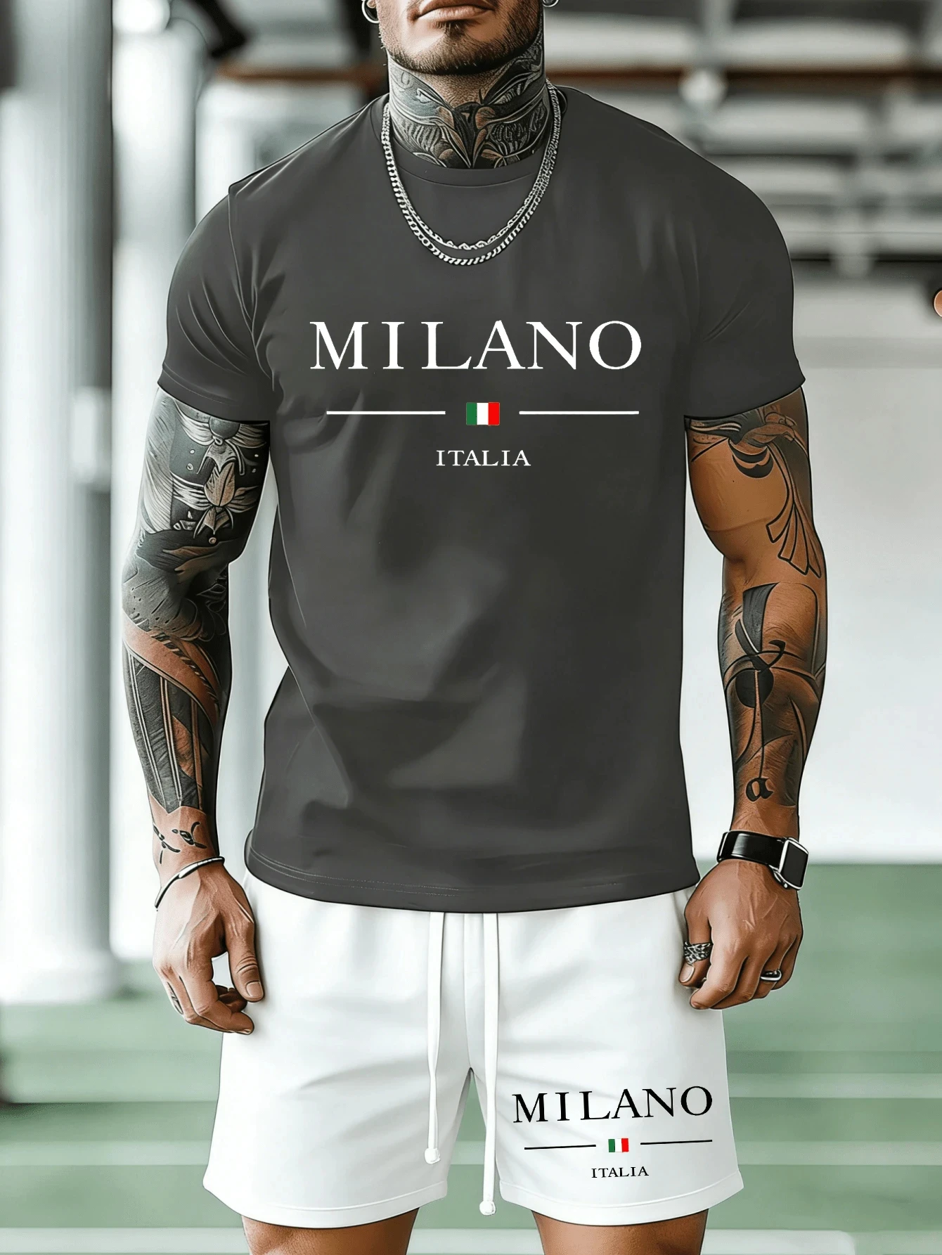 2026 New Arrival Mens Summer Casual Short-Sleeve T-Shirt and Shorts Set with Letter Print Everyday Casual and Sporty Fashion Set
2026 New Arrival Mens Summer Casual Short-Sleeve T-Shirt and Shorts Set with Letter Print Everyday Casual and Sporty Fashion Set