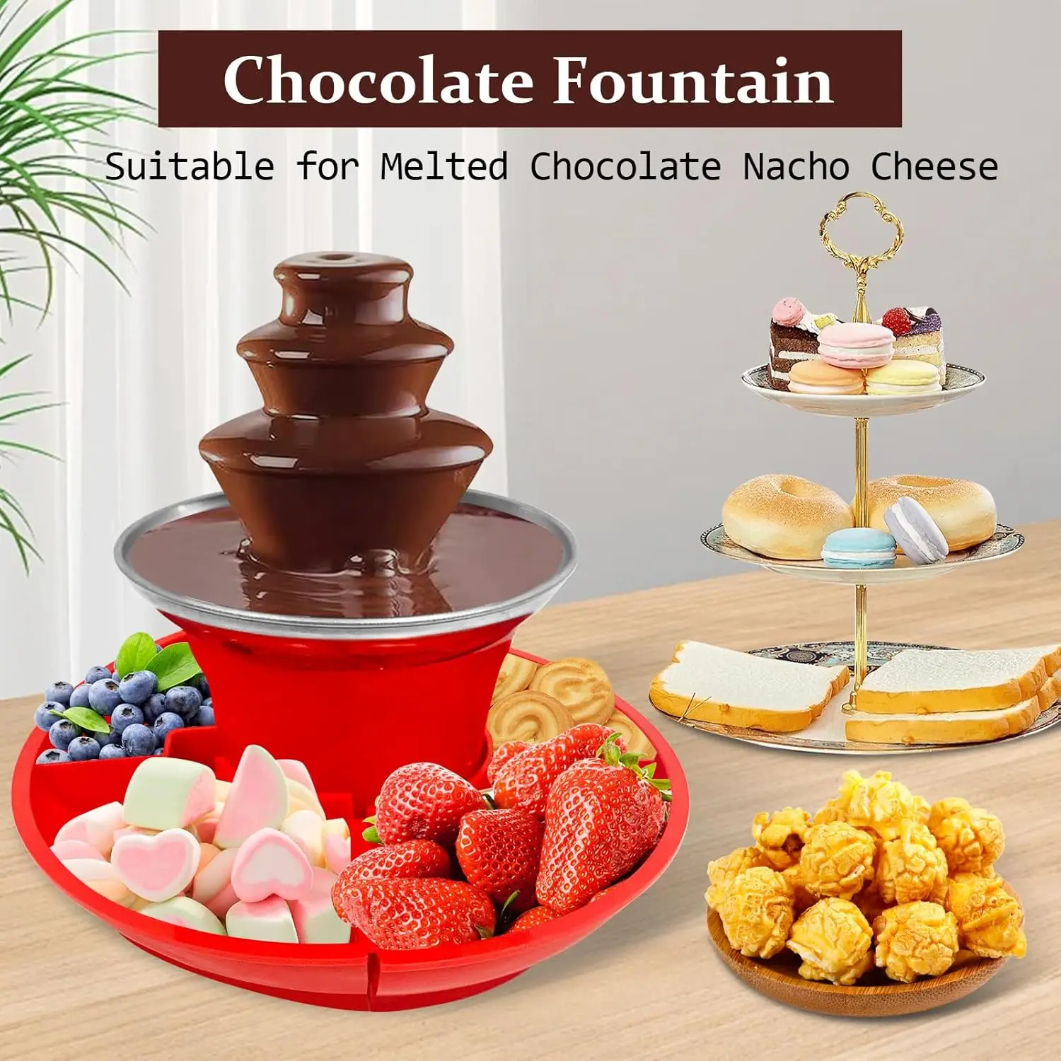 Three-layer Chocolate Fountain Machine Removable Melting Chocolate Hot Pot Melting Machine Suitable for Party Butter Cheese
Three-layer Chocolate Fountain Machine Removable Melting Chocolate Hot Pot Melting Machine Suitable for Party Butter Cheese