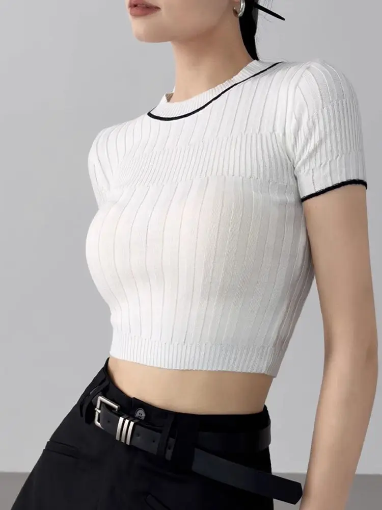 Retro American Splice Color round Neck Short Sleeve Knitted Sweater Women's Spring Summer Slim Fit Elastic Short Length T-Shi...
Retro American Splice Color round Neck Short Sleeve Knitted Sweater Women's Spring Summer Slim Fit Elastic Short Length T-Shi...