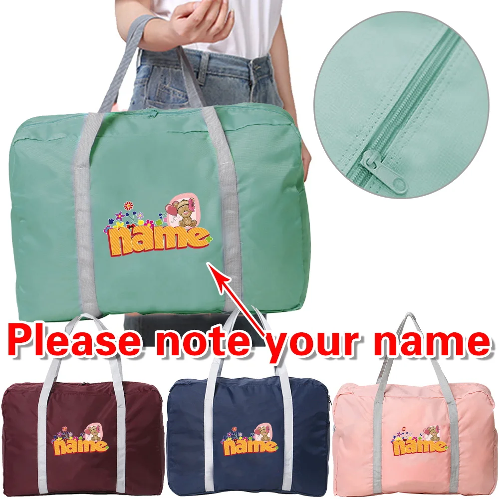 Personalized Customized Name Travel Zipper Handbag Spacious Durable Foldable Travel Duffel Bag Portable Clothing Storage Pack
Personalized Customized Name Travel Zipper Handbag Spacious Durable Foldable Travel Duffel Bag Portable Clothing Storage Pack