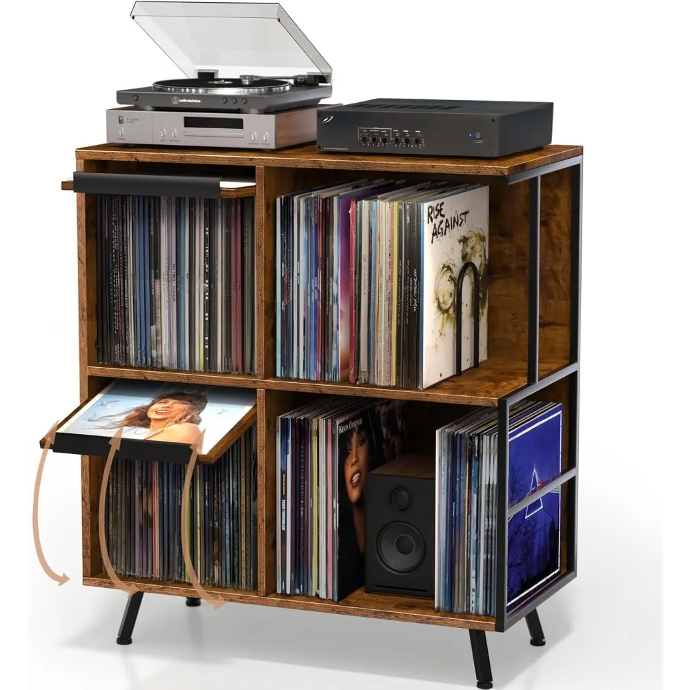 3-Tier Flip-Top Record Player Stand with Storage for Over 300 Albums
3-Tier Flip-Top Record Player Stand with Storage for Over 300 Albums