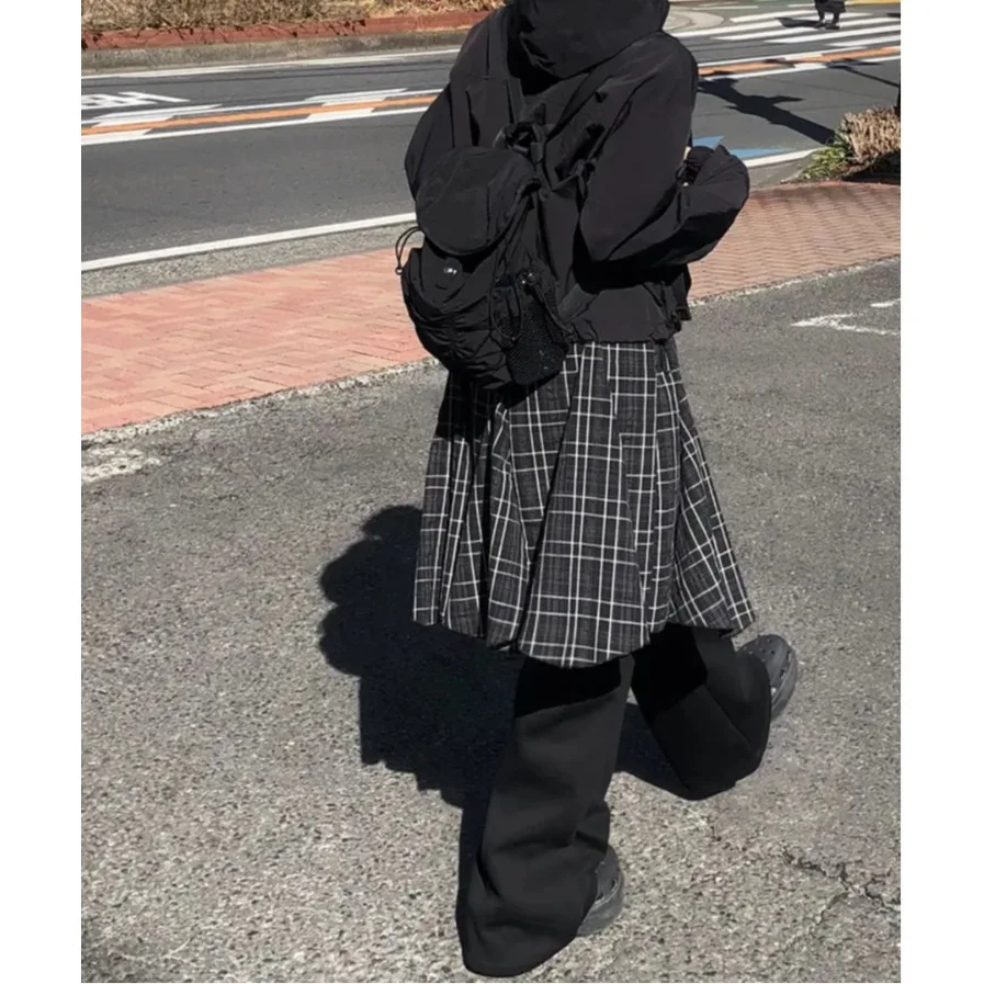 Complex Patchwork Casual Plaid Skirt Korean Style mid Waist Color Woven Cotton Polyester Blend 3D Decoration Irregular Hem
Complex Patchwork Casual Plaid Skirt Korean Style mid Waist Color Woven Cotton Polyester Blend 3D Decoration Irregular Hem