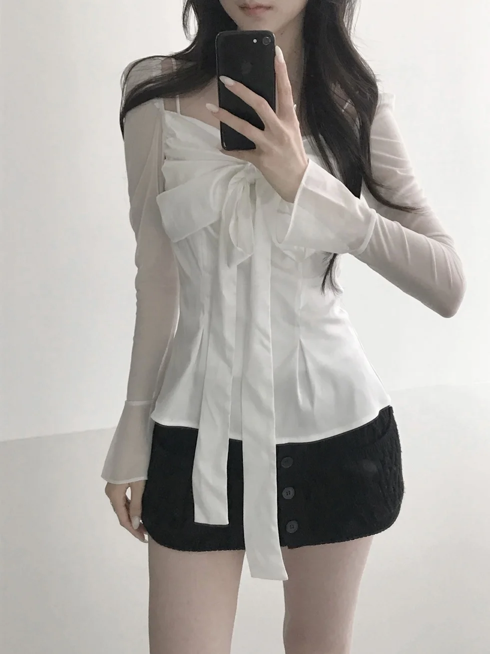 Hillda Women's Lace Shirt Knot Square Collar Slim Fit Long Sleeve Sexy Draped Waist Cinched Chiffon Top for Girls
Hillda Women's Lace Shirt Knot Square Collar Slim Fit Long Sleeve Sexy Draped Waist Cinched Chiffon Top for Girls