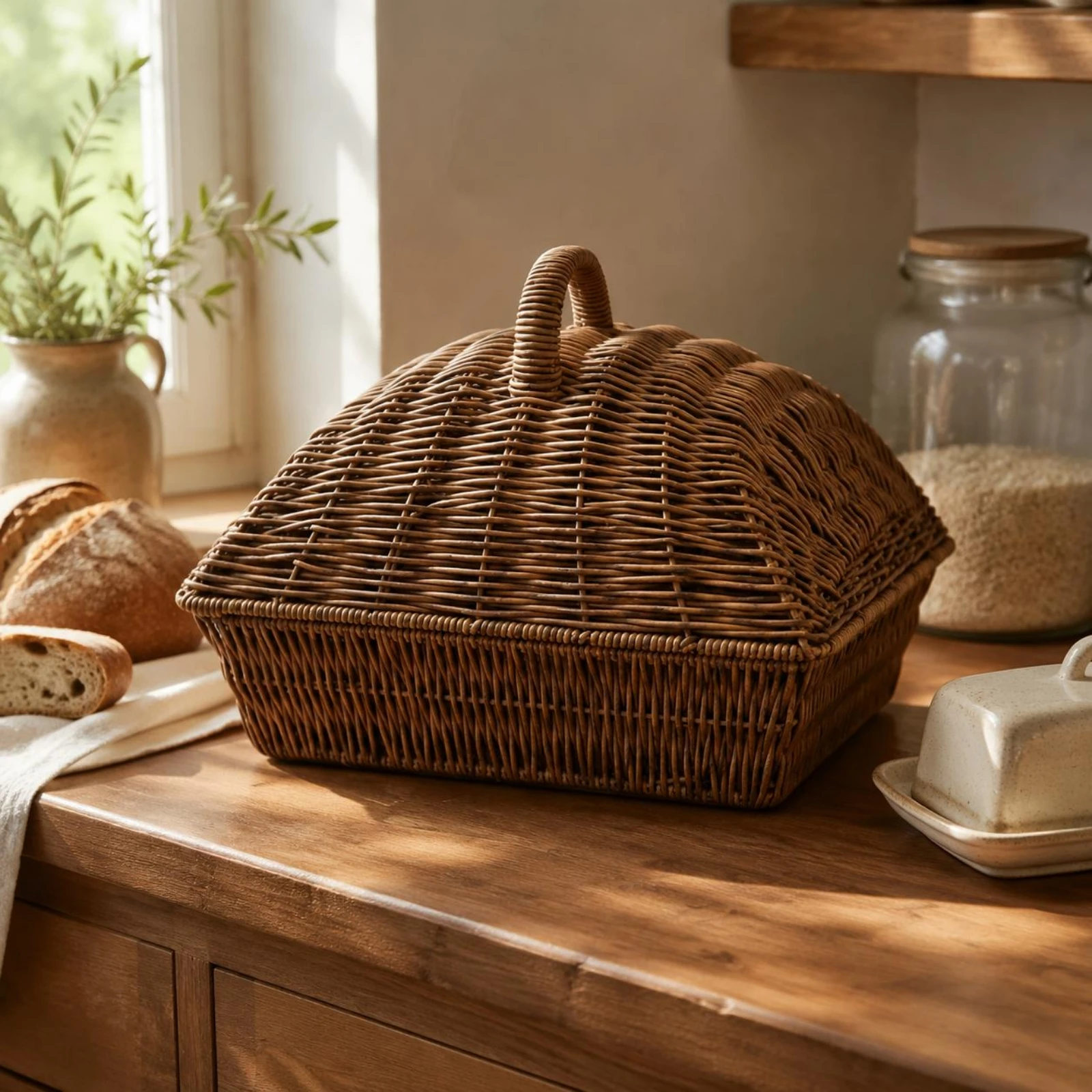 Lidded Bread Basket Multipurpose Rattan Bread Basket Handmade Wicker Hamper Decorative Round Rattan Box Natural Look for Kitchen
Lidded Bread Basket Multipurpose Rattan Bread Basket Handmade Wicker Hamper Decorative Round Rattan Box Natural Look for Kitchen
