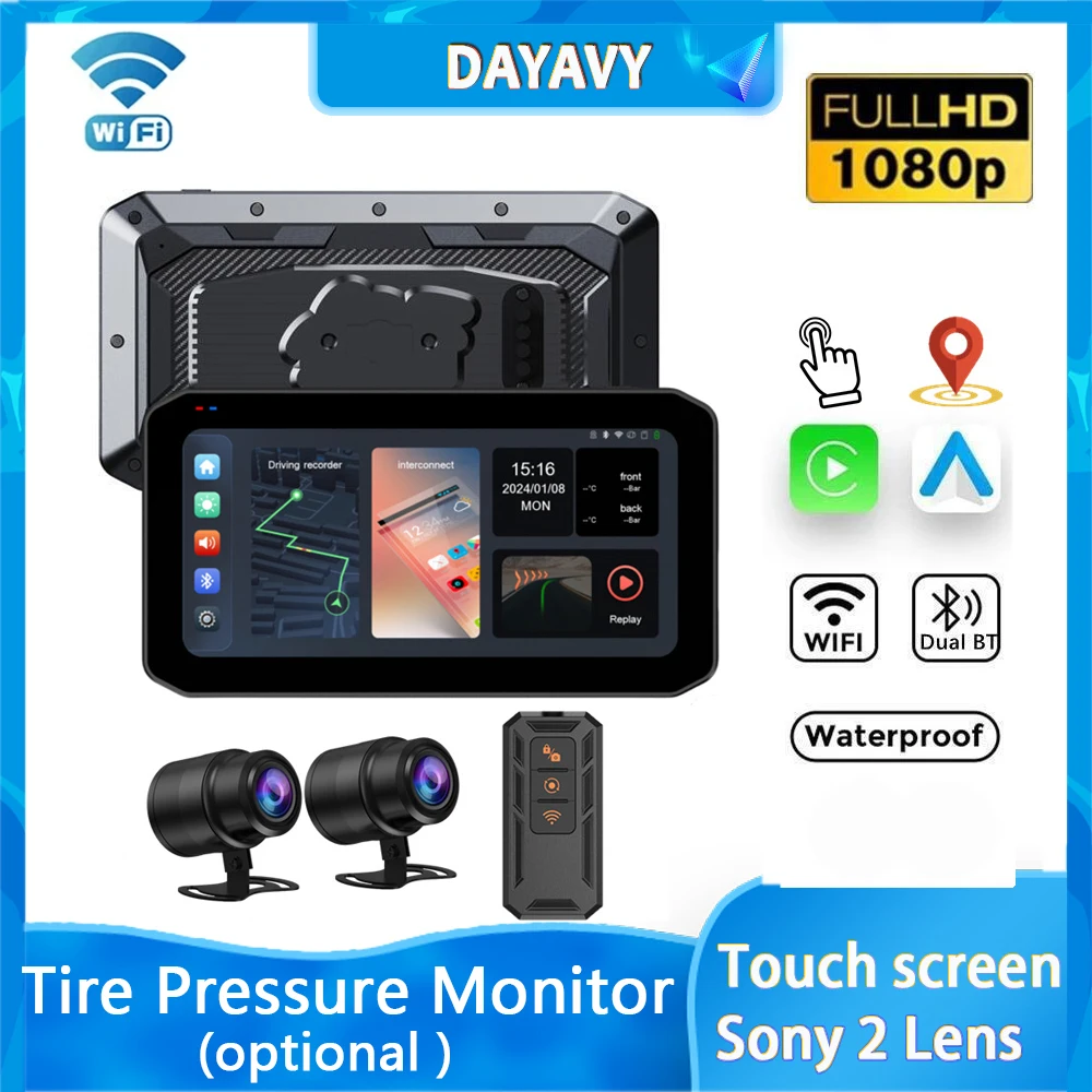 6.25 Inch 1080P Motorcycle Drive Recorder Waterproof With Dual BT GPS Tire Pressure Monitor Moto Navigation Wireless DVR Camera
6.25 Inch 1080P Motorcycle Drive Recorder Waterproof With Dual BT GPS Tire Pressure Monitor Moto Navigation Wireless DVR Camera