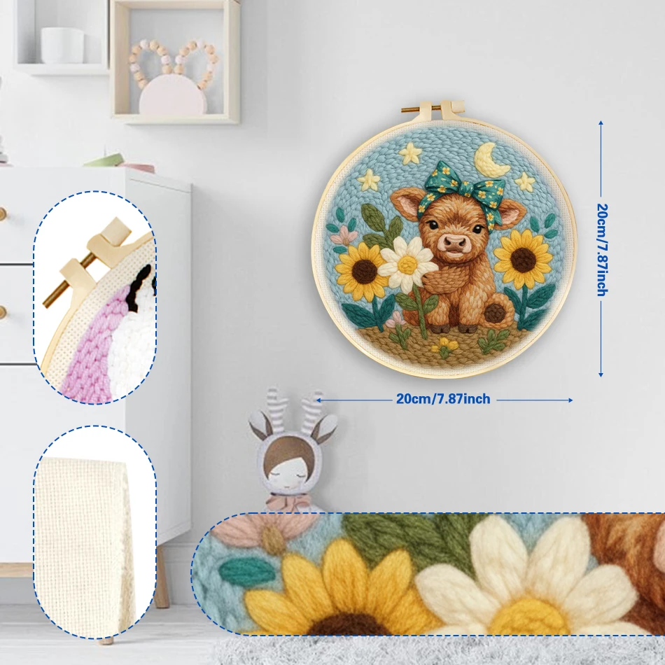 GATYZTORY punch needle embroidery kits Animals cattle Personalized Gift Embroidery frame Cross stitch set Arts Crafts Home Decor
GATYZTORY punch needle embroidery kits Animals cattle Personalized Gift Embroidery frame Cross stitch set Arts Crafts Home Decor