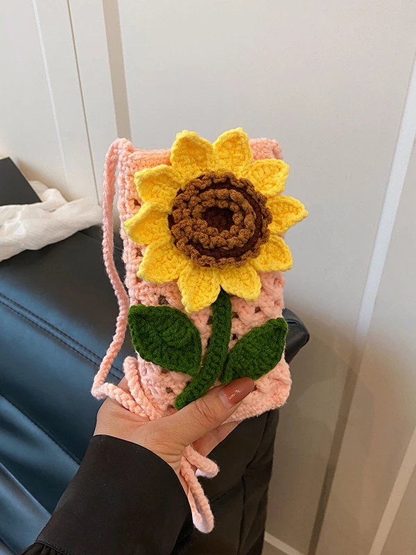 Hanrted Knitted Suower Phone Bag Women's Crossbody Bag Small Design Faionable Cotton Floral Pattern Summer Bag
Hanrted Knitted Suower Phone Bag Women's Crossbody Bag Small Design Faionable Cotton Floral Pattern Summer Bag