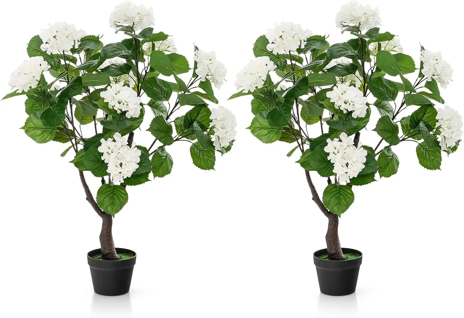 Artificial Hydrangea Tree, 2 Pack Fake Floral Plant w/11 White Flowers & Realistic Trunk in Plastic Nursery Pot, Indoor Silk
Artificial Hydrangea Tree, 2 Pack Fake Floral Plant w/11 White Flowers & Realistic Trunk in Plastic Nursery Pot, Indoor Silk