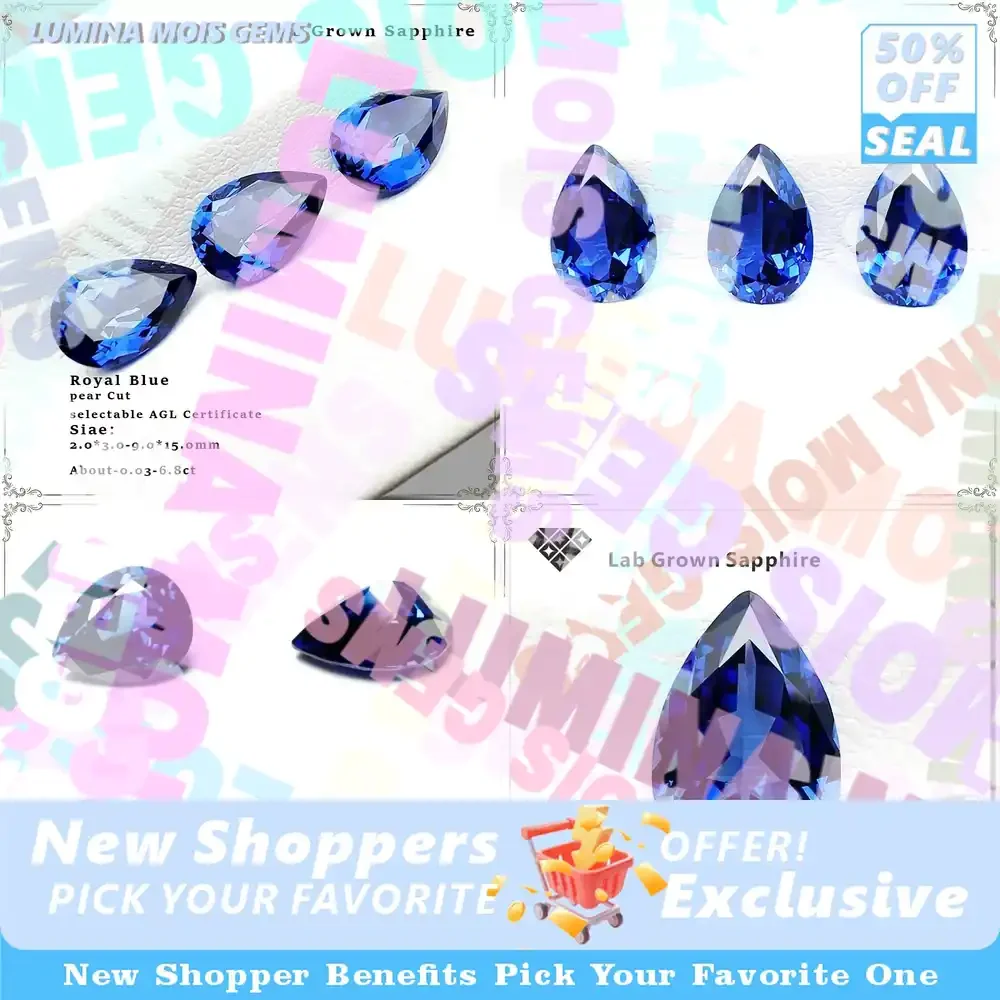 High-Grade Lab Grown Sapphire, Royal Blue Pear Cut AAA+ Clarity, AGL Verified for Custom Jewelry Design and with AGL certificate
High-Grade Lab Grown Sapphire, Royal Blue Pear Cut AAA+ Clarity, AGL Verified for Custom Jewelry Design and with AGL certificate