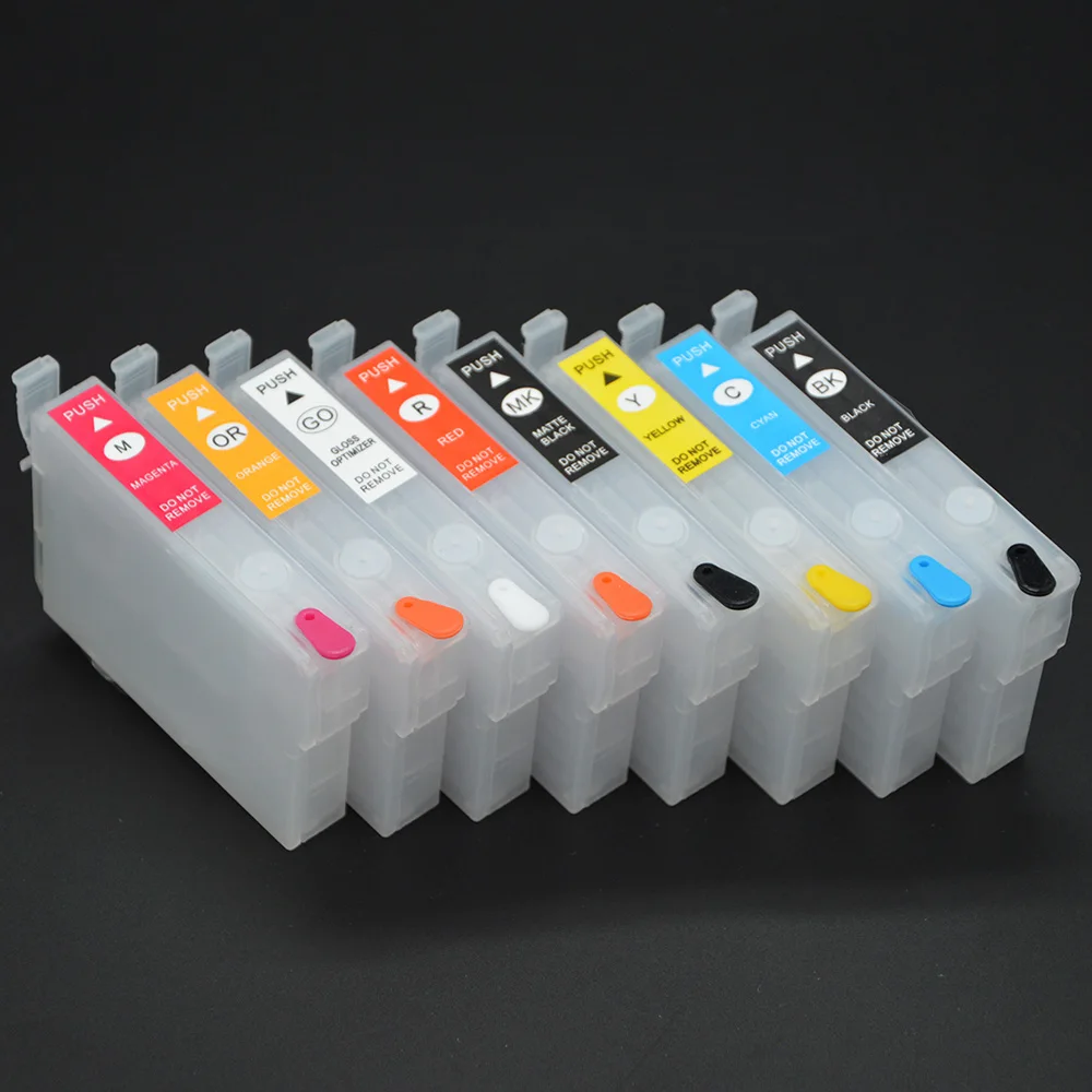 T1590-T1594 T1597-T1599 Refill Ink Cartridge with Reset Chip for Epson Stuylus R2000 Printer
T1590-T1594 T1597-T1599 Refill Ink Cartridge with Reset Chip for Epson Stuylus R2000 Printer