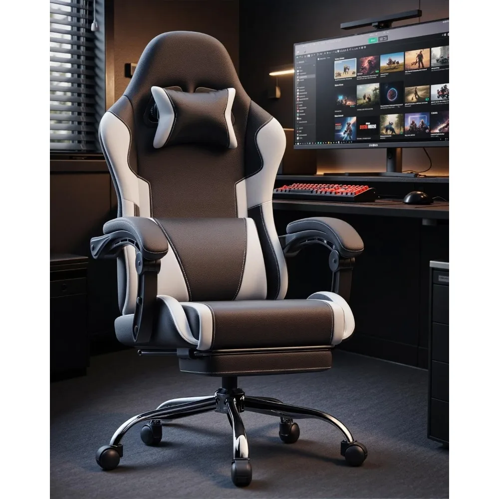 Ergonomic Gaming Chair with Footrest Massage Lumbar 2D-Linkage Armrests 330lbs Headrest Pillow Office Home Streaming, Custom
Ergonomic Gaming Chair with Footrest Massage Lumbar 2D-Linkage Armrests 330lbs Headrest Pillow Office Home Streaming, Custom