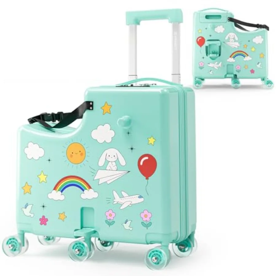 20" Ride-On Suitcase for,Ride on Luggage with Toddler Seat, 6 Spinner Wheels, TSA Lock, Safety Belt, Foldable Pedal and Cup Hol
20" Ride-On Suitcase for,Ride on Luggage with Toddler Seat, 6 Spinner Wheels, TSA Lock, Safety Belt, Foldable Pedal and Cup Hol