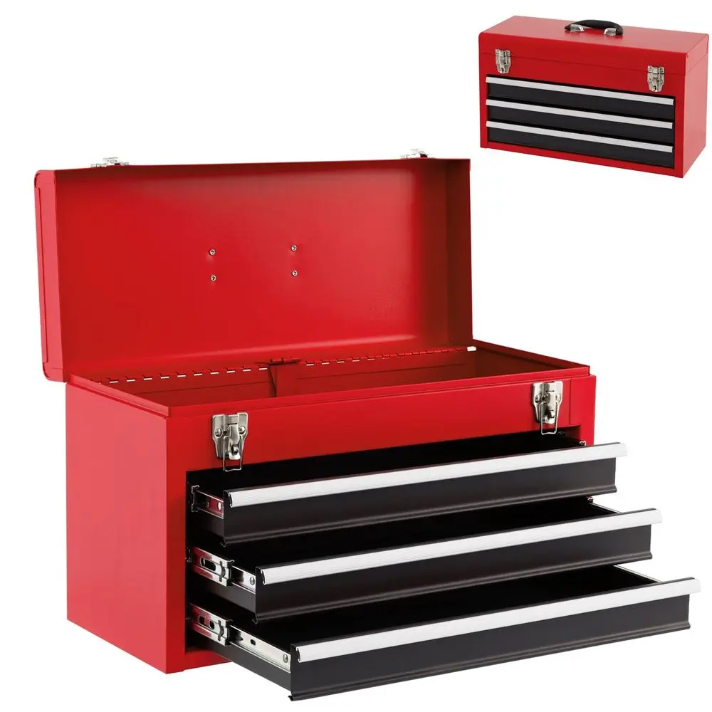 Tool Box with 3 Drawers, 4Tier 20.5 Portable Tool Chest Organizer with Top Tool Tray, Auto Lock, Protective Liner, Handle, Stee
Tool Box with 3 Drawers, 4Tier 20.5 Portable Tool Chest Organizer with Top Tool Tray, Auto Lock, Protective Liner, Handle, Stee