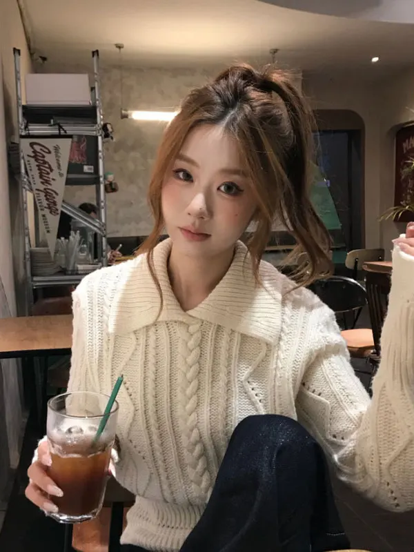 Вязаный свитер с эффектом похудения, красивый воротник-стойка, приталенный крой, французский стиль, повседневный, удобный, с длинными рукавами
Вязаный свитер с эффектом похудения, красивый воротник-стойка, приталенный крой, французский стиль, повседневный, удобный, с длинными рукавами