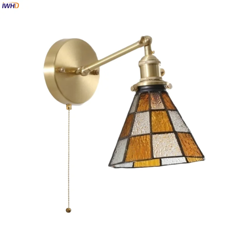 IWHD Colorful Vintage Glass LED Wall Lamp with Switch Pull Chain Living Room Bathroom Mirror Bedside Lamp Tiffany Wall Lighting
IWHD Colorful Vintage Glass LED Wall Lamp with Switch Pull Chain Living Room Bathroom Mirror Bedside Lamp Tiffany Wall Lighting