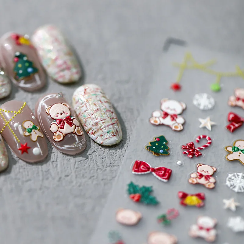 3D Thin Tough Christmas Nail Stickers Self Adhesive Adorable Bear Holiday Party Theme Premium Glossy Finish for Women Daily
3D Thin Tough Christmas Nail Stickers Self Adhesive Adorable Bear Holiday Party Theme Premium Glossy Finish for Women Daily
