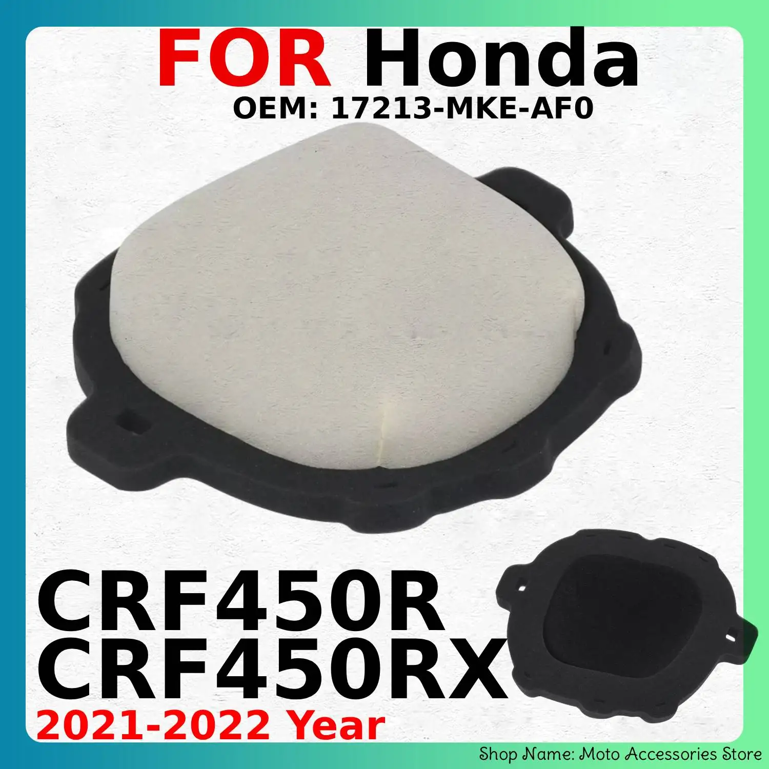 Motorcycle Parts Air Filter Sponge Cleaner Cap For Honda CRF450R 2021-2022 Honda CRF450RX 2021-2022 OEM: 17213-MKE-AF0
Motorcycle Parts Air Filter Sponge Cleaner Cap For Honda CRF450R 2021-2022 Honda CRF450RX 2021-2022 OEM: 17213-MKE-AF0