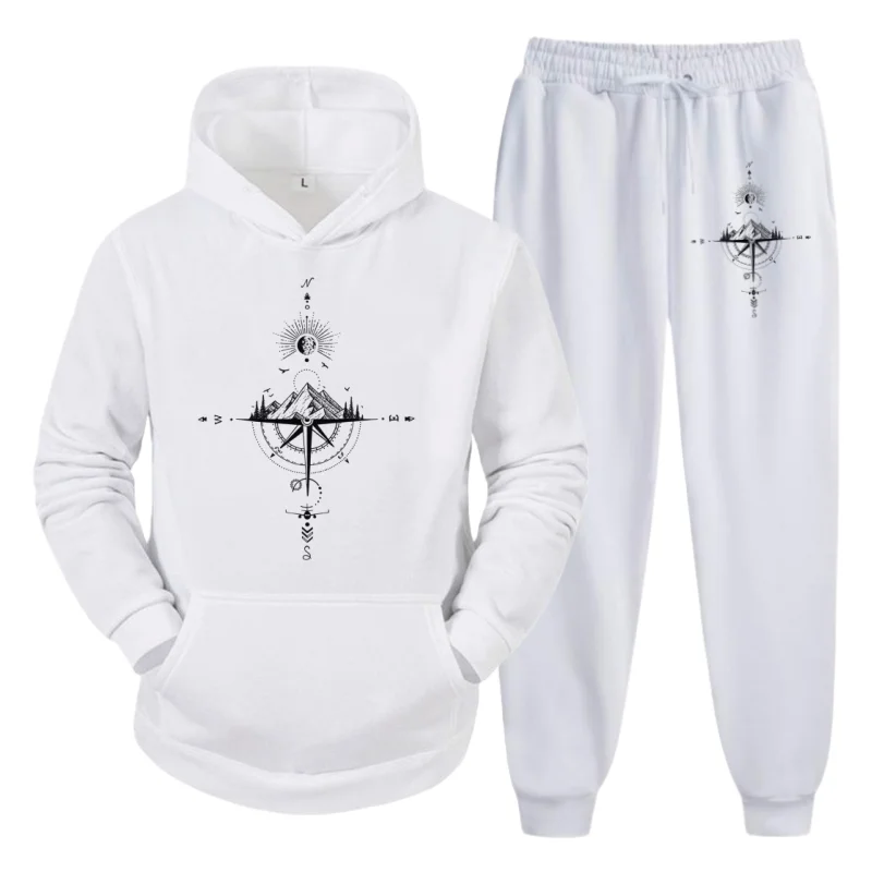 2025 Mens Print Casual Sport Set – Hoodie & Pants with Compass Mountain Print, Outdoor Fashion Streetwear Suit
2025 Mens Print Casual Sport Set – Hoodie & Pants with Compass Mountain Print, Outdoor Fashion Streetwear Suit
