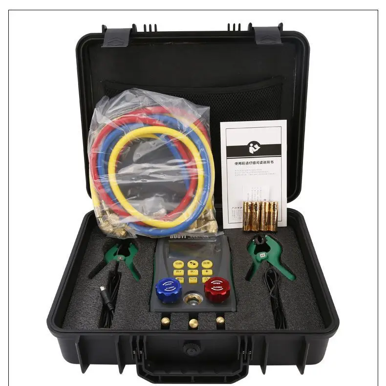DY517A Car AC Pressure Gauge, Refrigerant Charging Leak Detection Tool, Refrigerant Manifold Gauge Set for Auto Repair Shop
DY517A Car AC Pressure Gauge, Refrigerant Charging Leak Detection Tool, Refrigerant Manifold Gauge Set for Auto Repair Shop