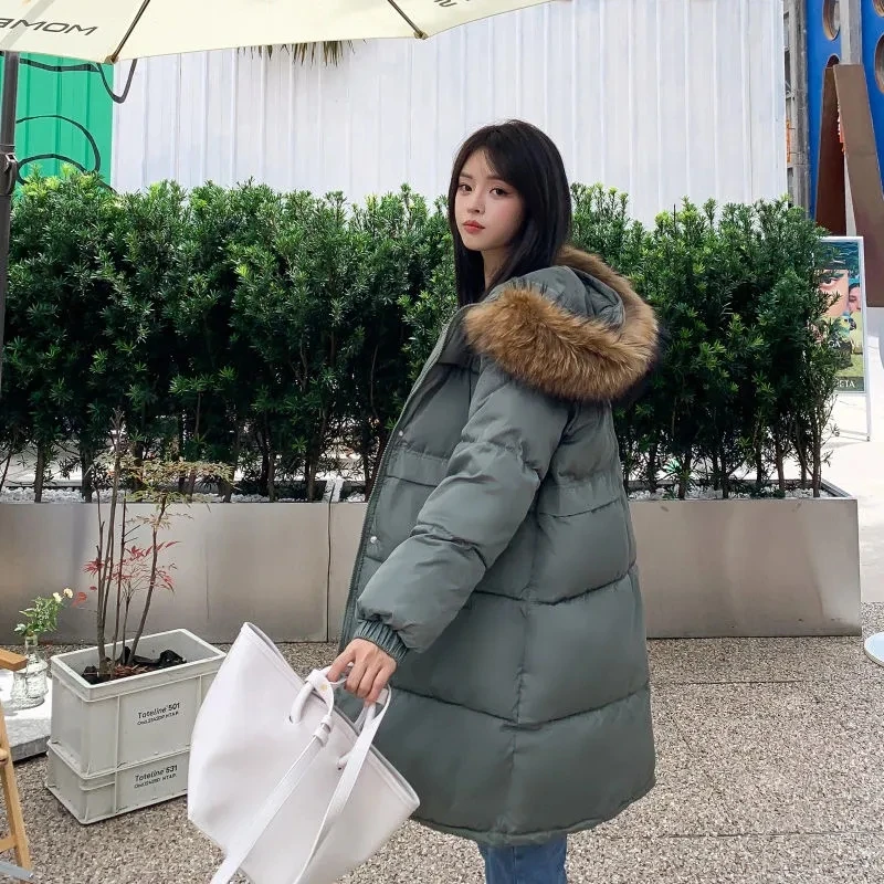 Winter Oversize Down Padded Jacket 2024 New Women Big Fur Collar Cotton Coat Loose Hooded Parkas Coat Winter Warm Thicken Jacket
Winter Oversize Down Padded Jacket 2024 New Women Big Fur Collar Cotton Coat Loose Hooded Parkas Coat Winter Warm Thicken Jacket