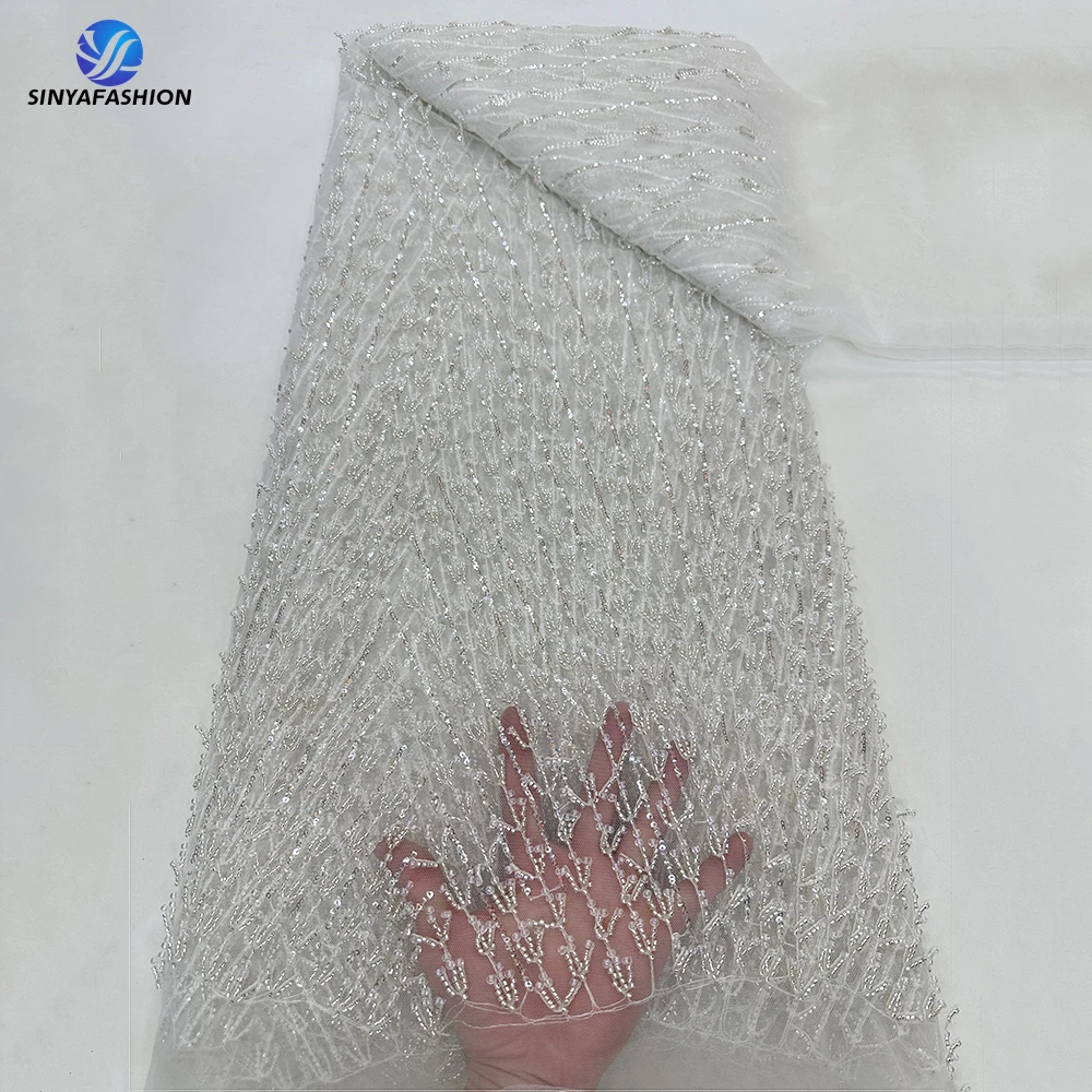 Tim 2024 Latest Gorgeous White African Handmade Beaded Lace Fabric Luxury Nigerian Sequins French Mesh Lace For Party Dress
Tim 2024 Latest Gorgeous White African Handmade Beaded Lace Fabric Luxury Nigerian Sequins French Mesh Lace For Party Dress