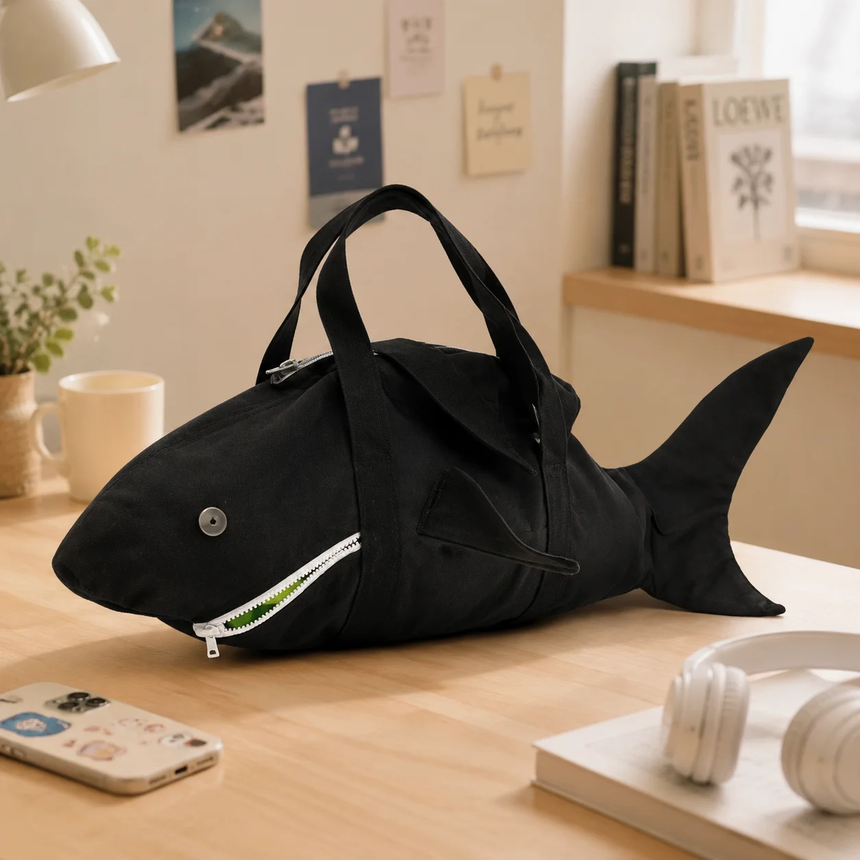 Multifunctional Tote Bag Portable Cute Shark Canvas Shoulder School Travel Handbag For Women Girls Teenagers Ins Style Casual
Multifunctional Tote Bag Portable Cute Shark Canvas Shoulder School Travel Handbag For Women Girls Teenagers Ins Style Casual